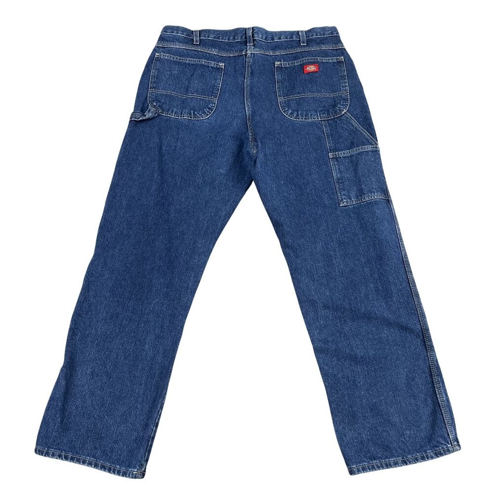 Dickies Jeans Mens 40x32 Blue Relaxed Fit Carpenter Denim Workwear Pants 1993SNB - Picture 2 of 3